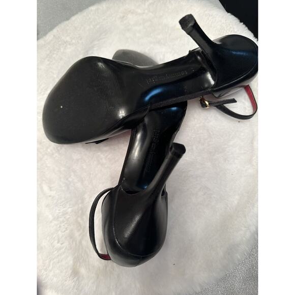 Tommy Girl Hilfiger Pumps Round Toe Coquette Leather sz 9.5 Black Bow - Picture 3 of 5